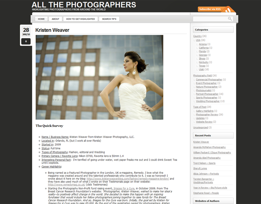 Featured on All the Photographers