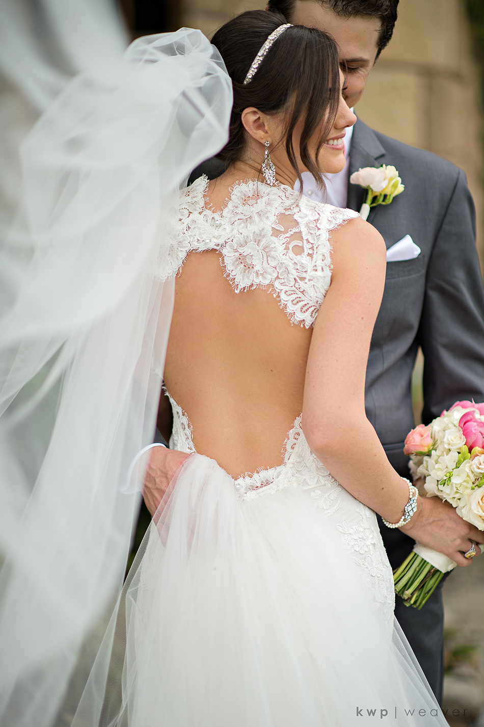 Lace detail wedding dress