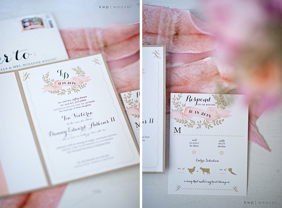 pink wedding invitations