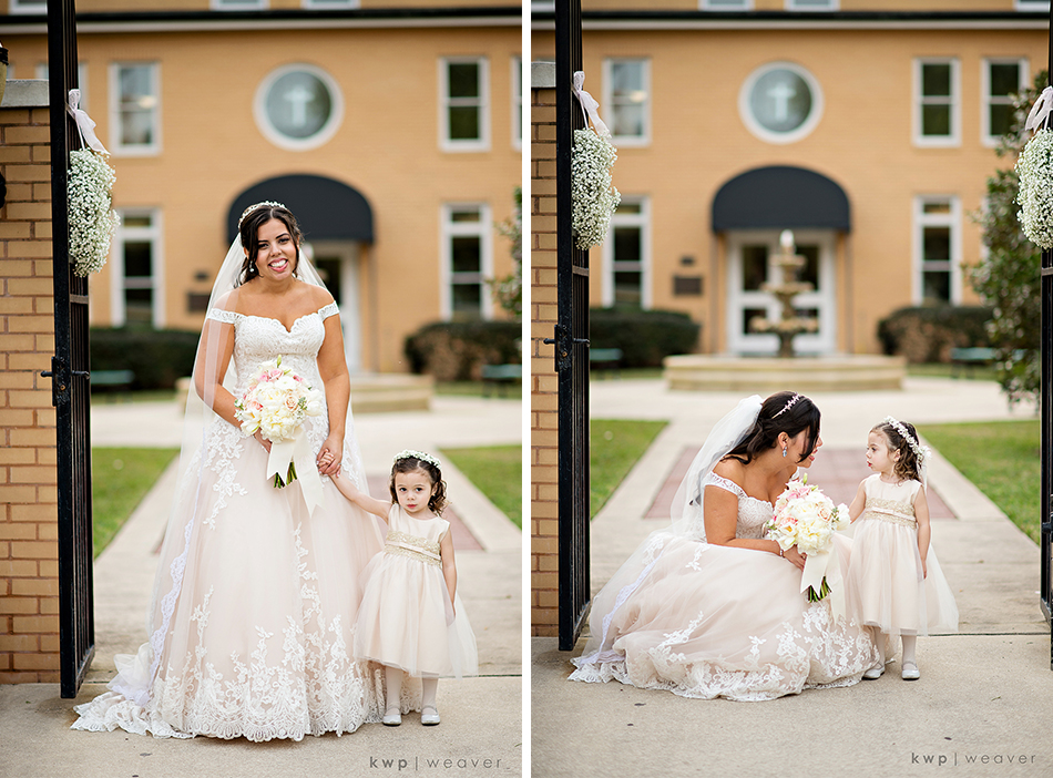 flower girl with bride 