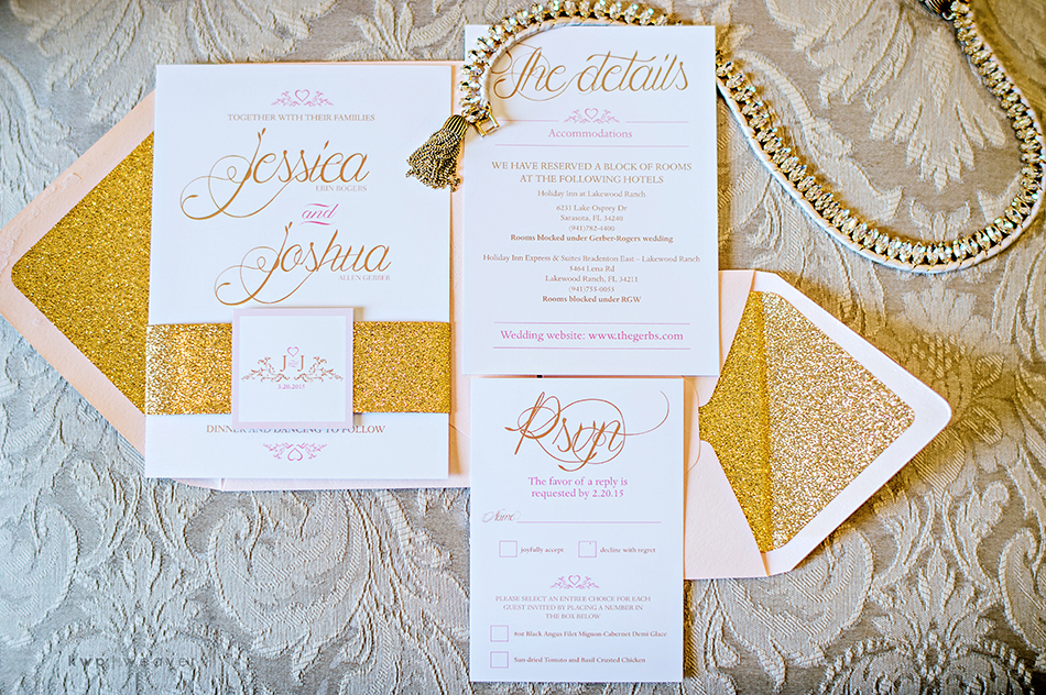 elegant gold wedding invitations