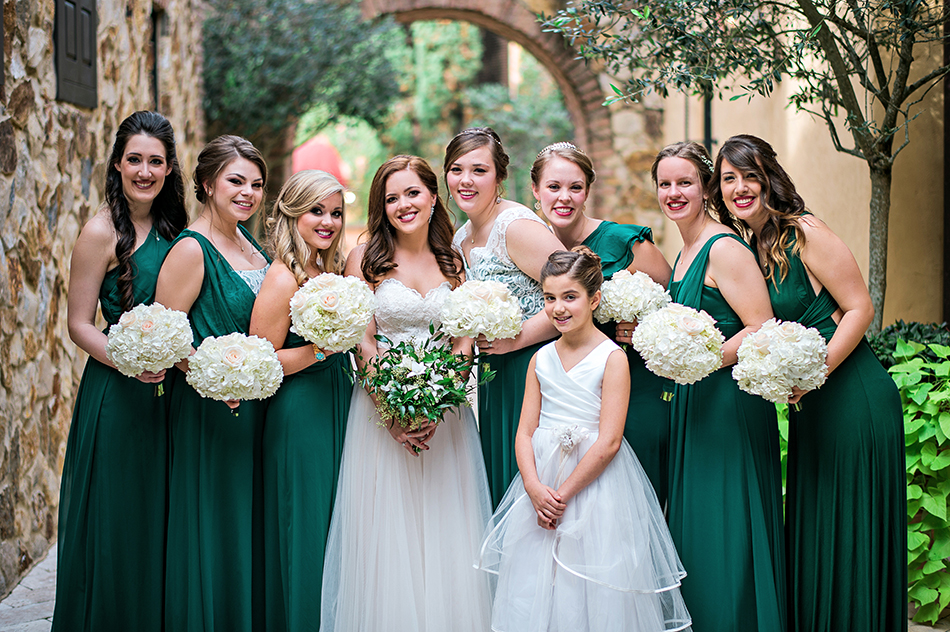 flower girl and bridesmaids