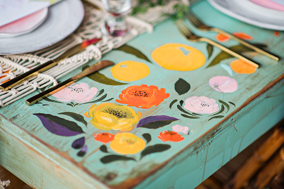 hand painted table
