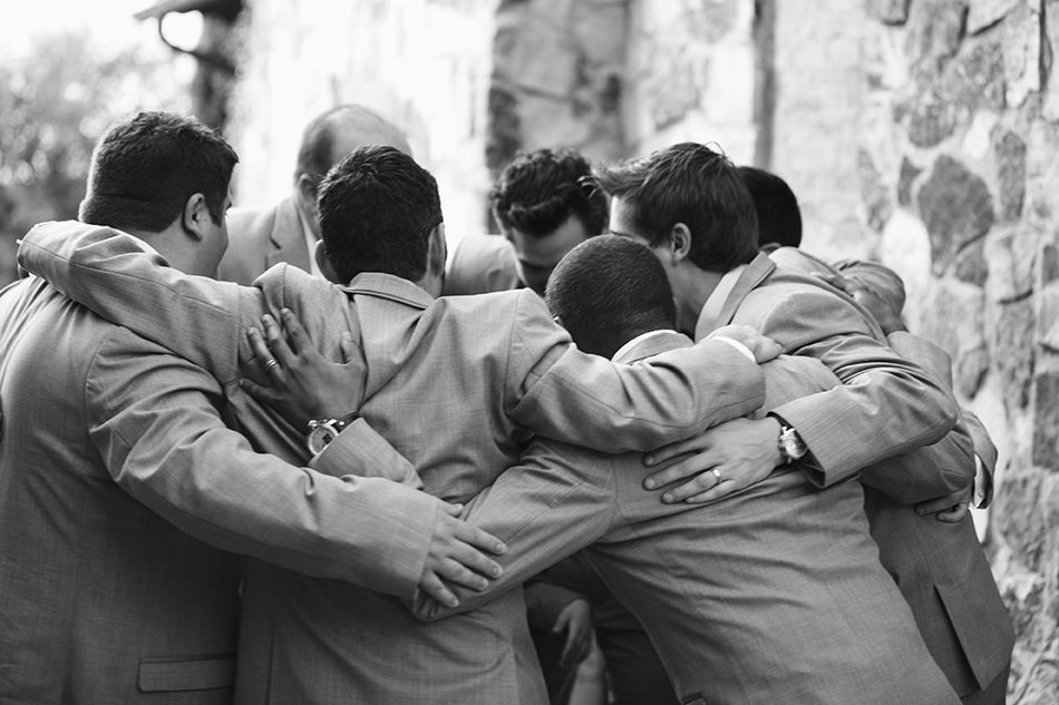 black and white groomsmen photography