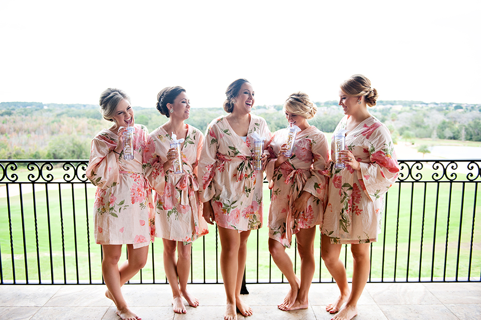 pink floral bridesmaid robes