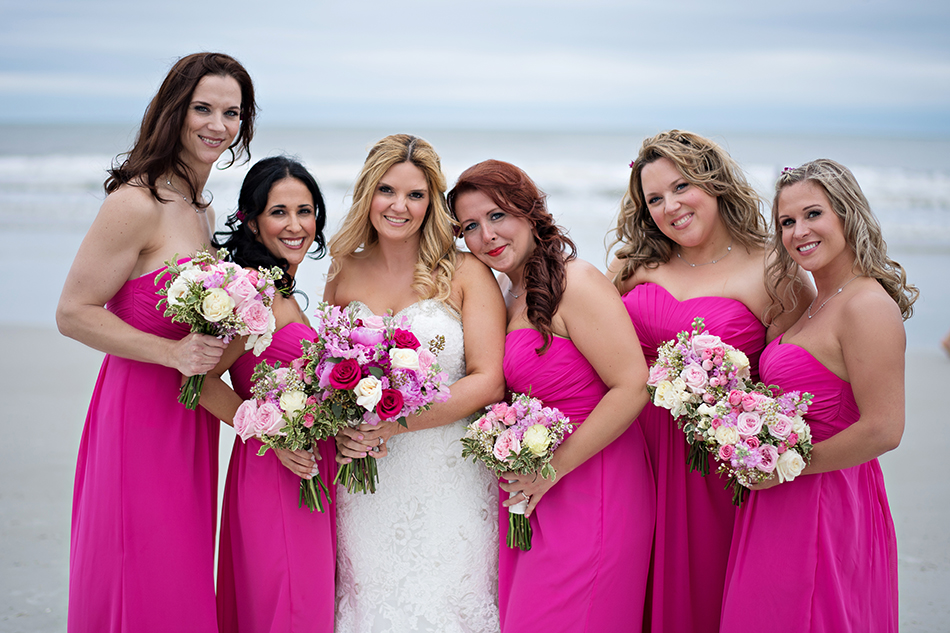 blush and hot pink bridesmaids