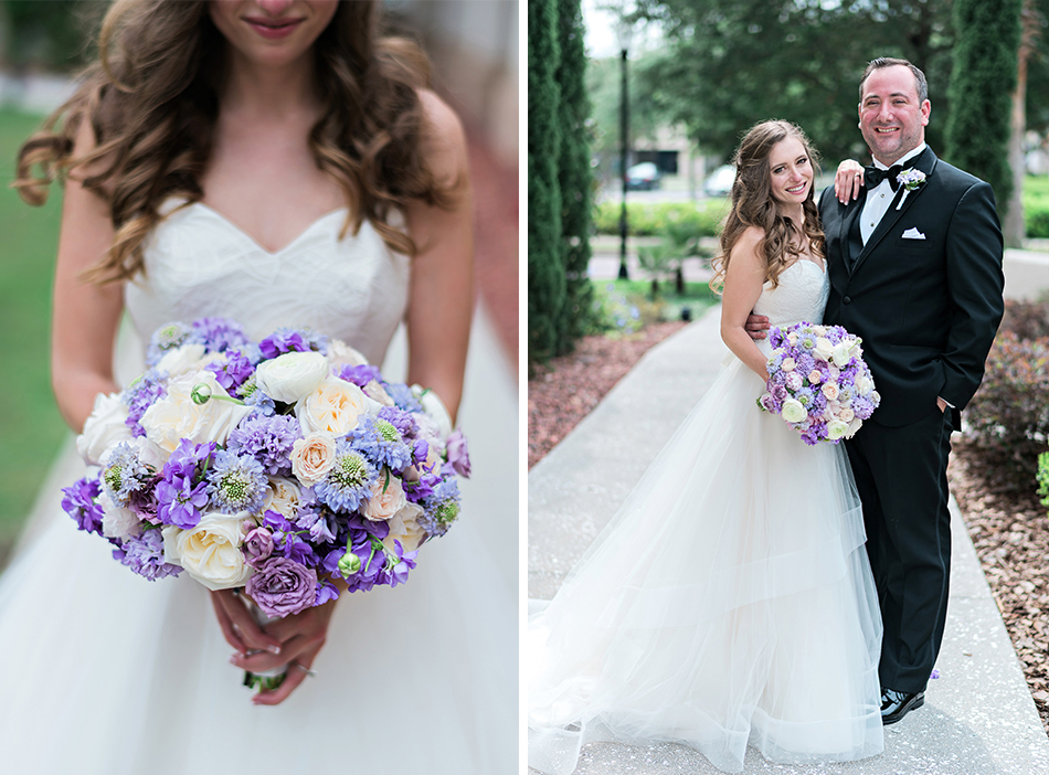 gorgeous purple bride bouquet