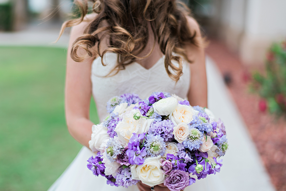 lush purple and white bouquet