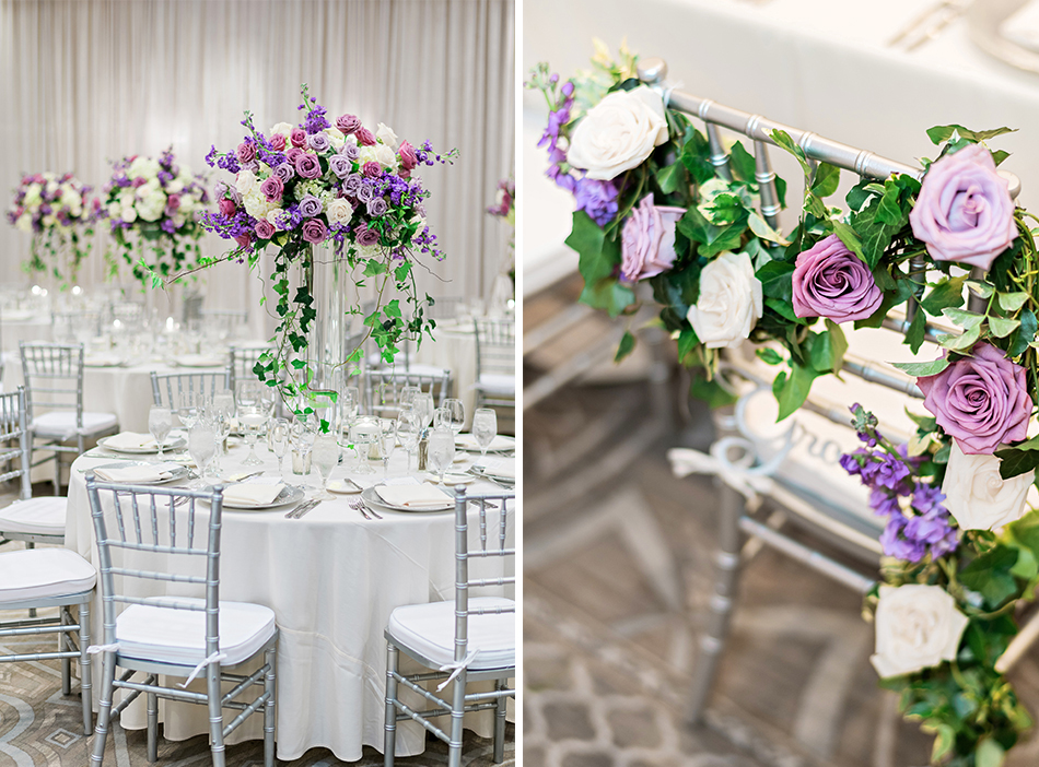 purple rose wedding decor