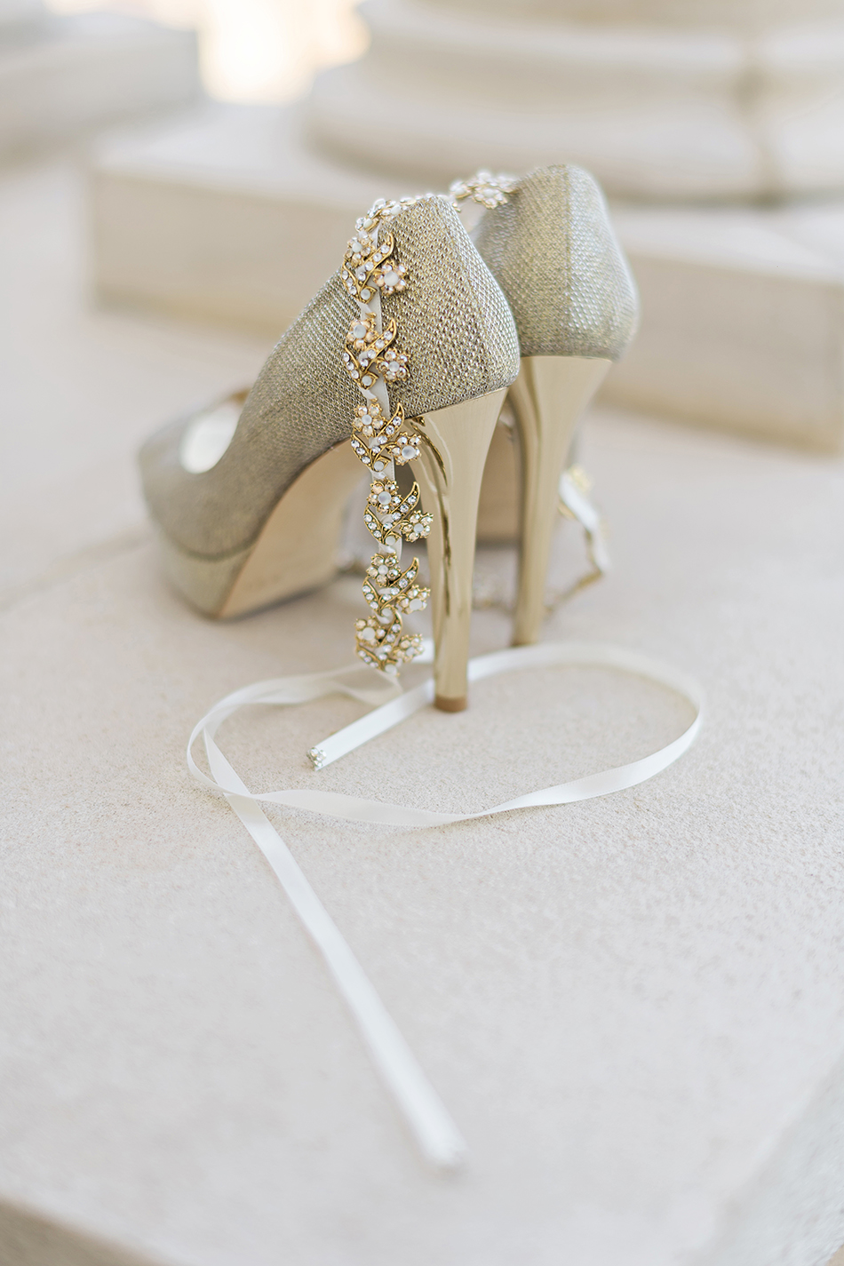 Jimmy Choo gold sparkle wedding shoes
