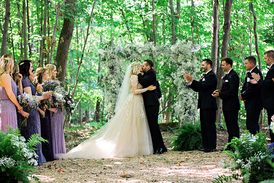 Wedding in the woods of New York by KWP Masters Lacey and Gabe of Kristen Weaver Photography