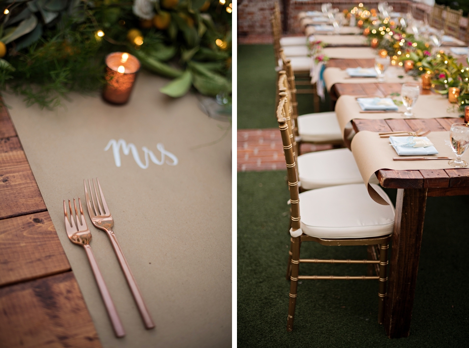 copper place setting