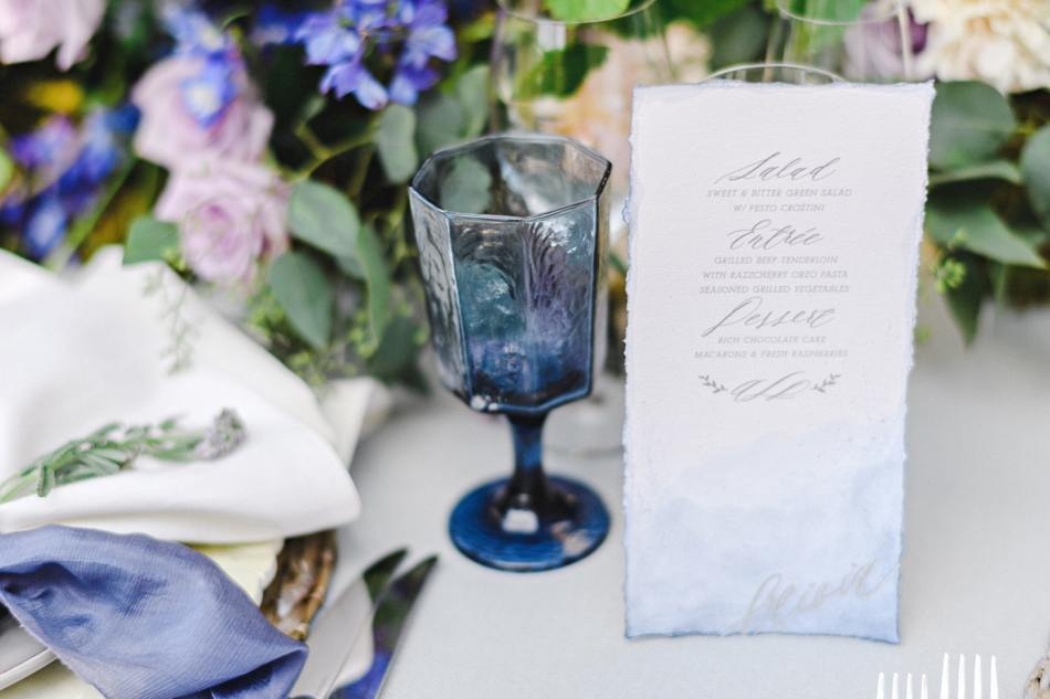 watercolor menu wedding reecption