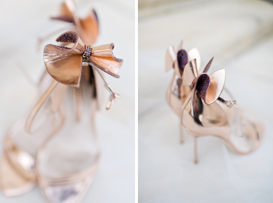 rose gold bridal wedding shoes