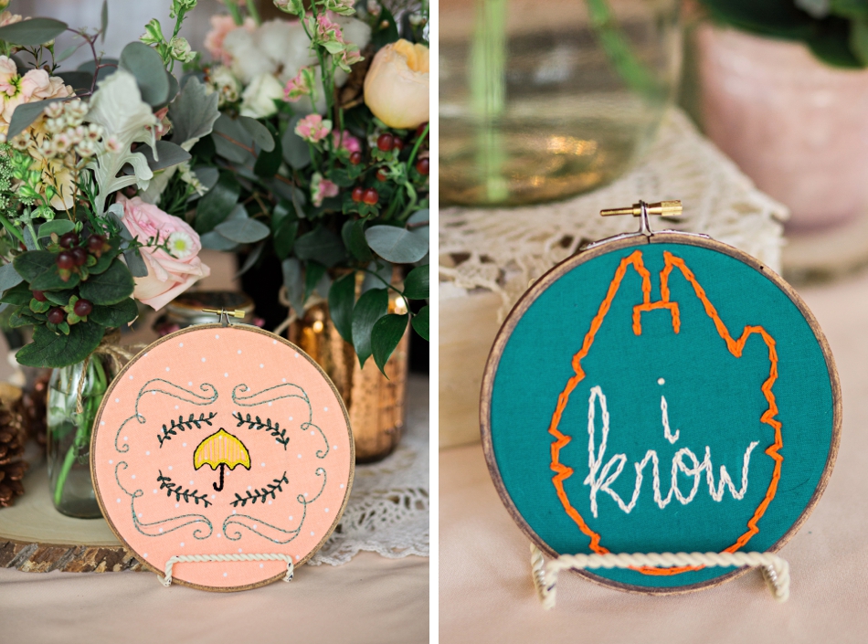 embroidered table decoration
