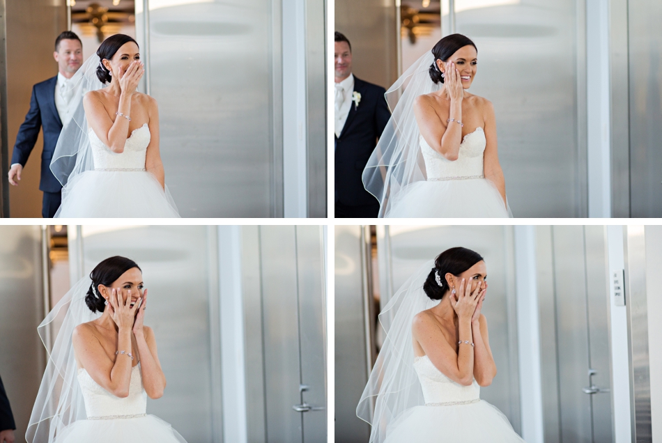 bride sees reception room for first time