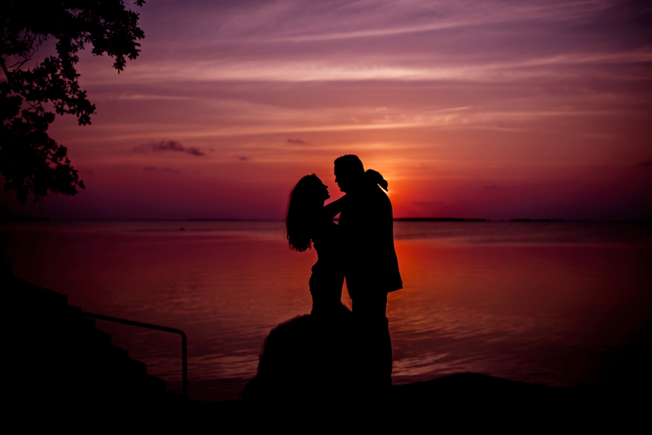 amazing sunset wedding photo