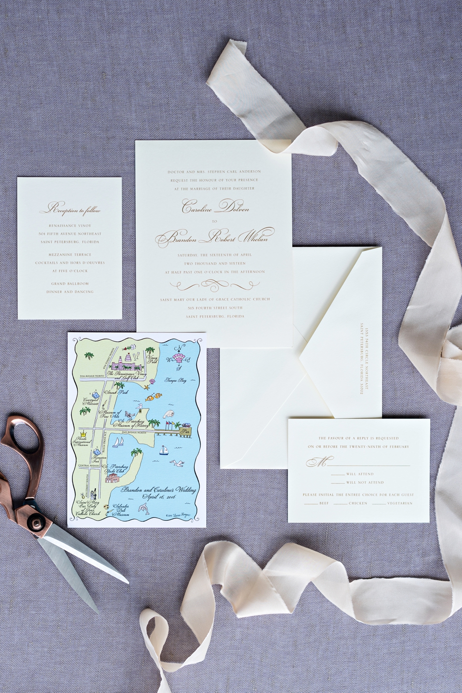 styling board for invitations