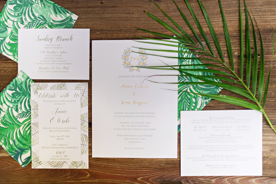 tropical wedding invitation suite