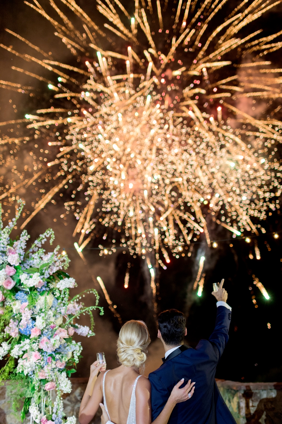 wedding reception fireworks