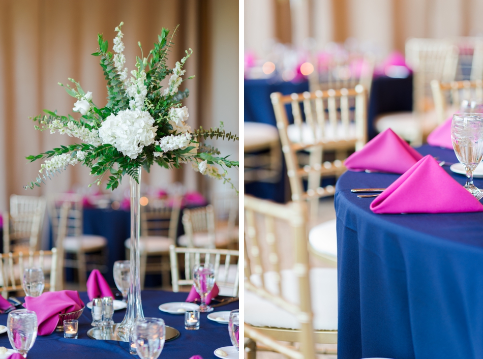 pink and blue reception