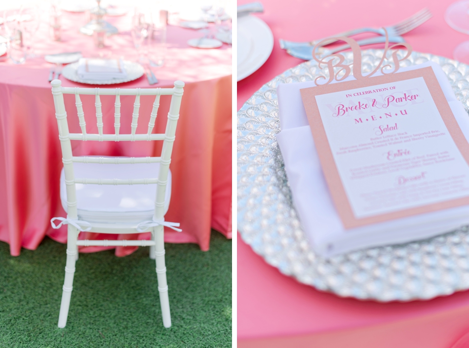 pink reception table