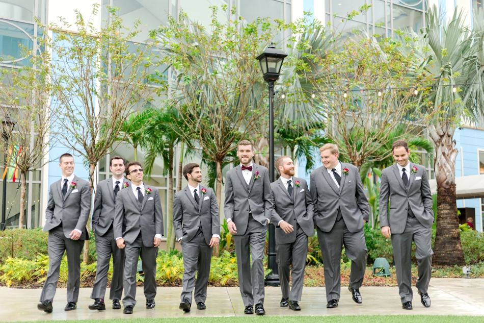 groomsmen in gray suits