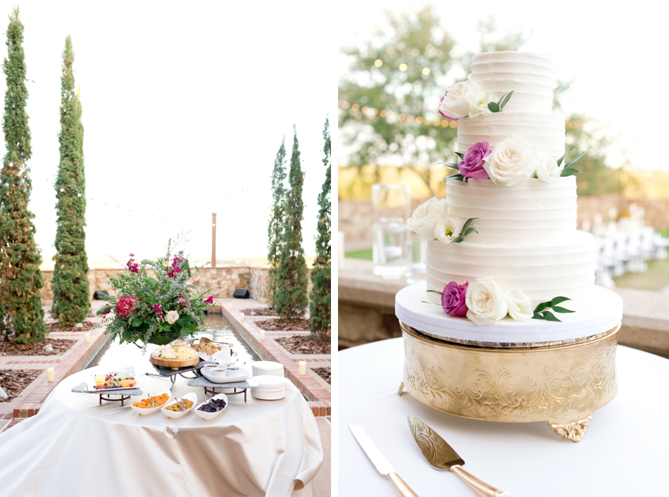 ivory wedding cake with fresh flowers