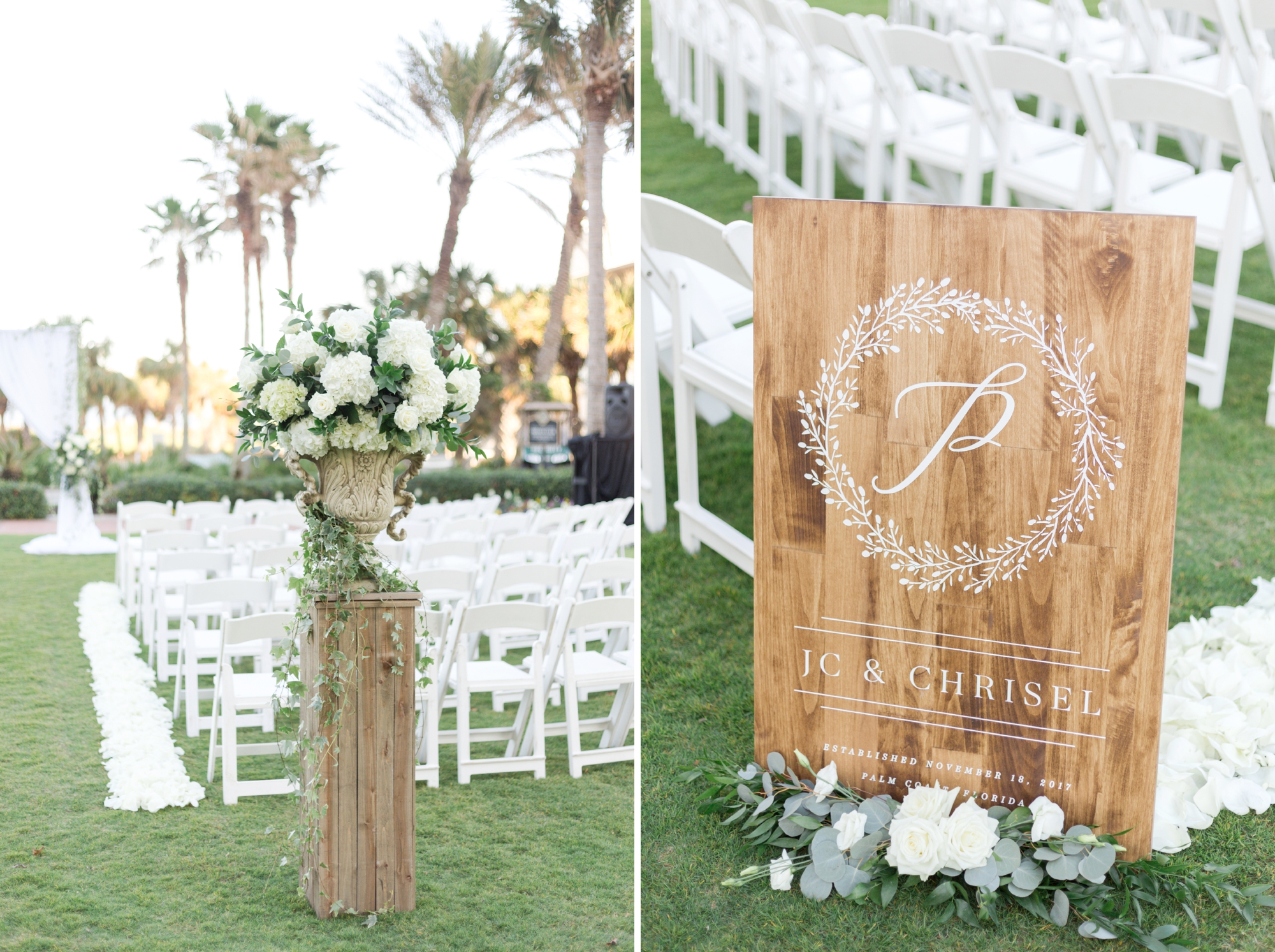 wooden ceremony sign
