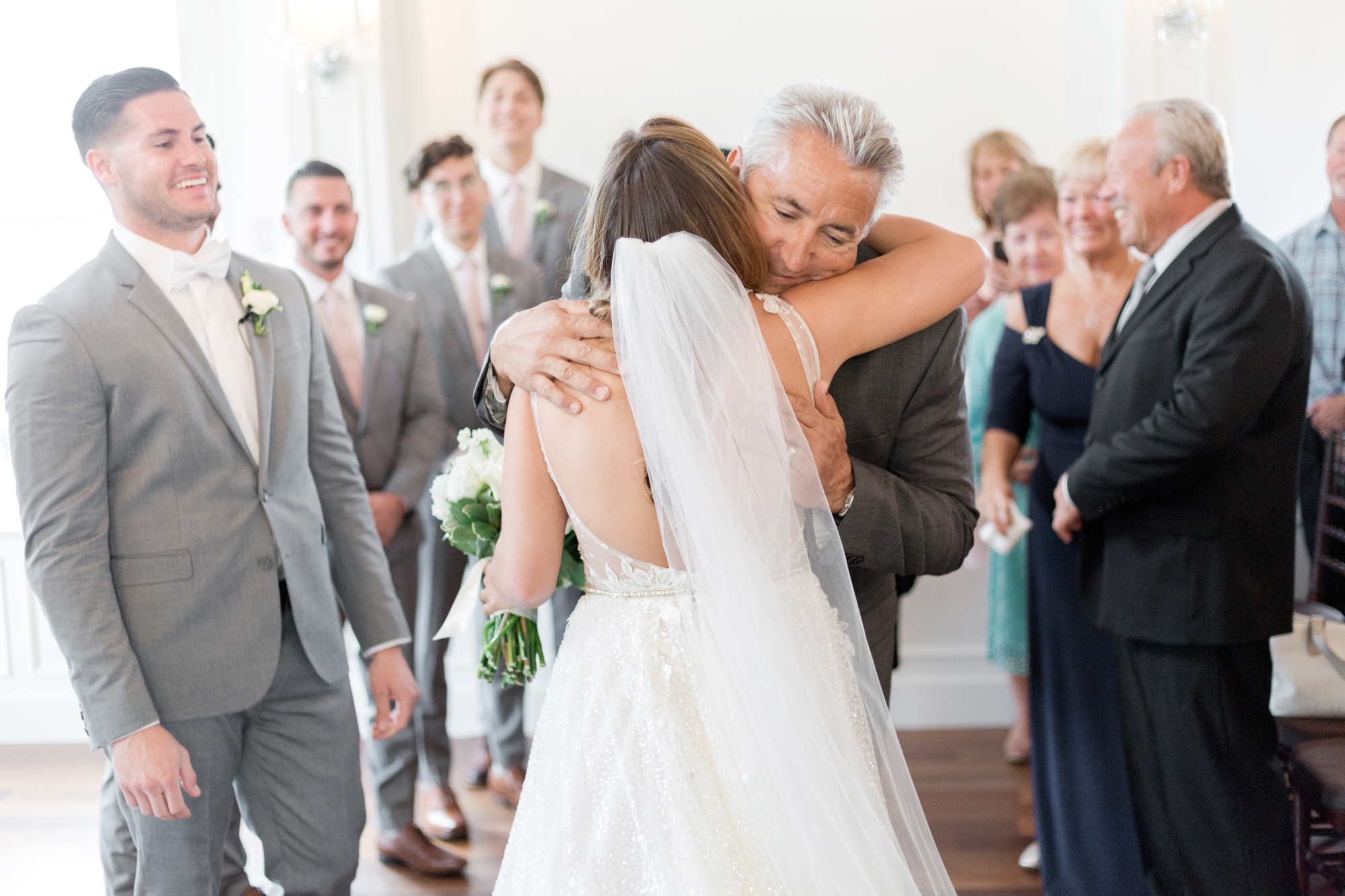 dad gives bride away