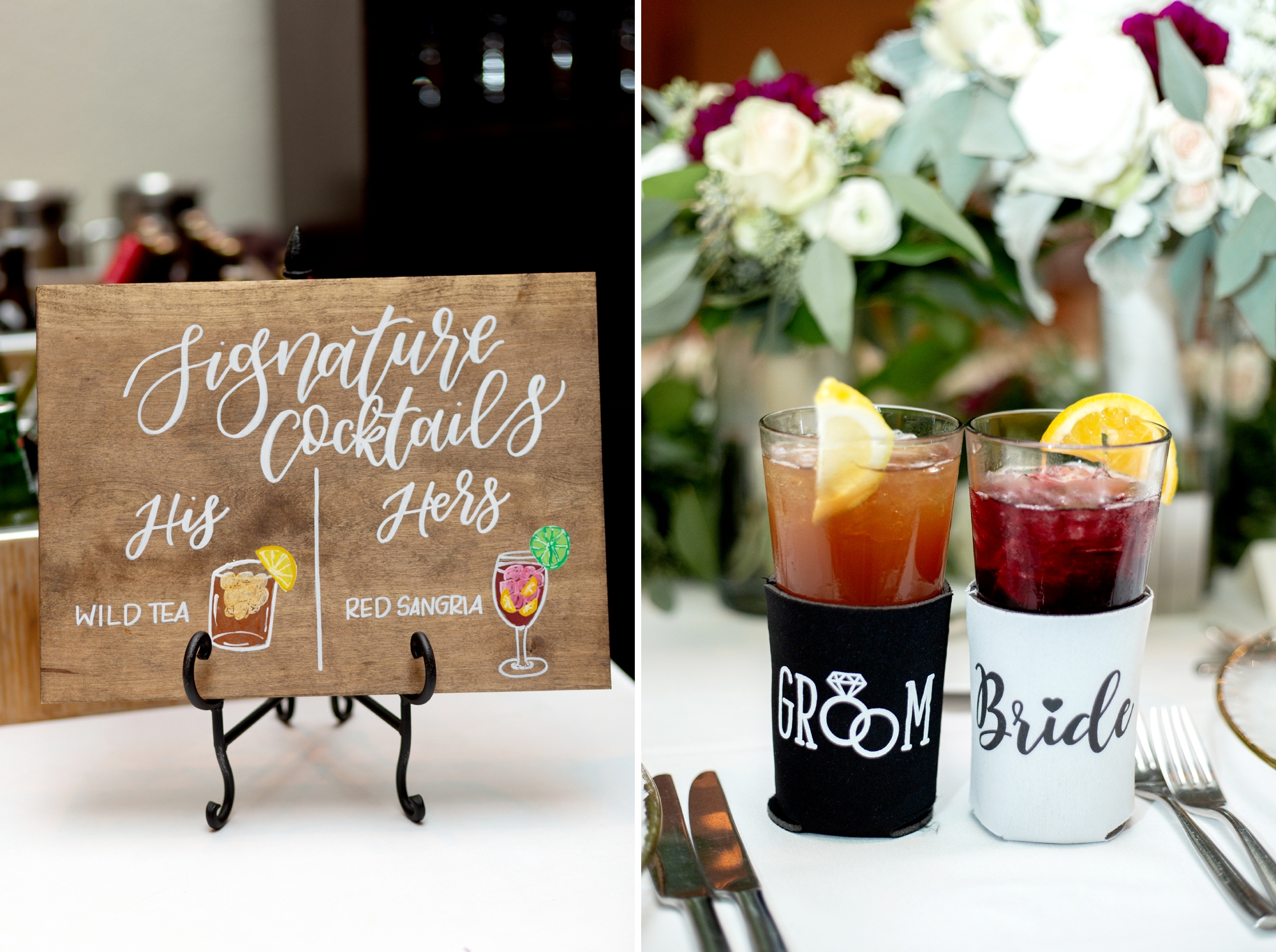 bride and groom signature cocktails