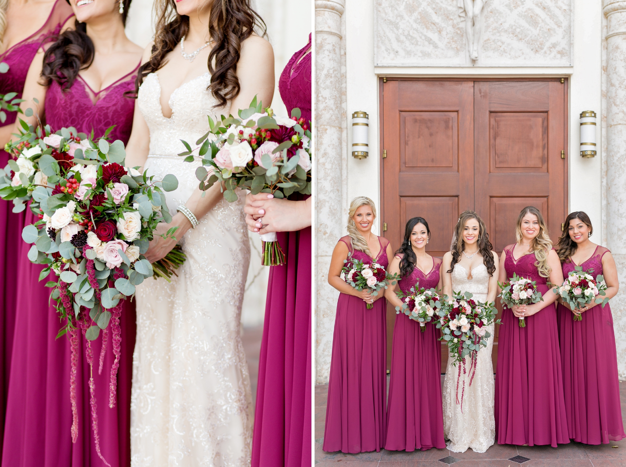 burgundy bridesmaids dresses