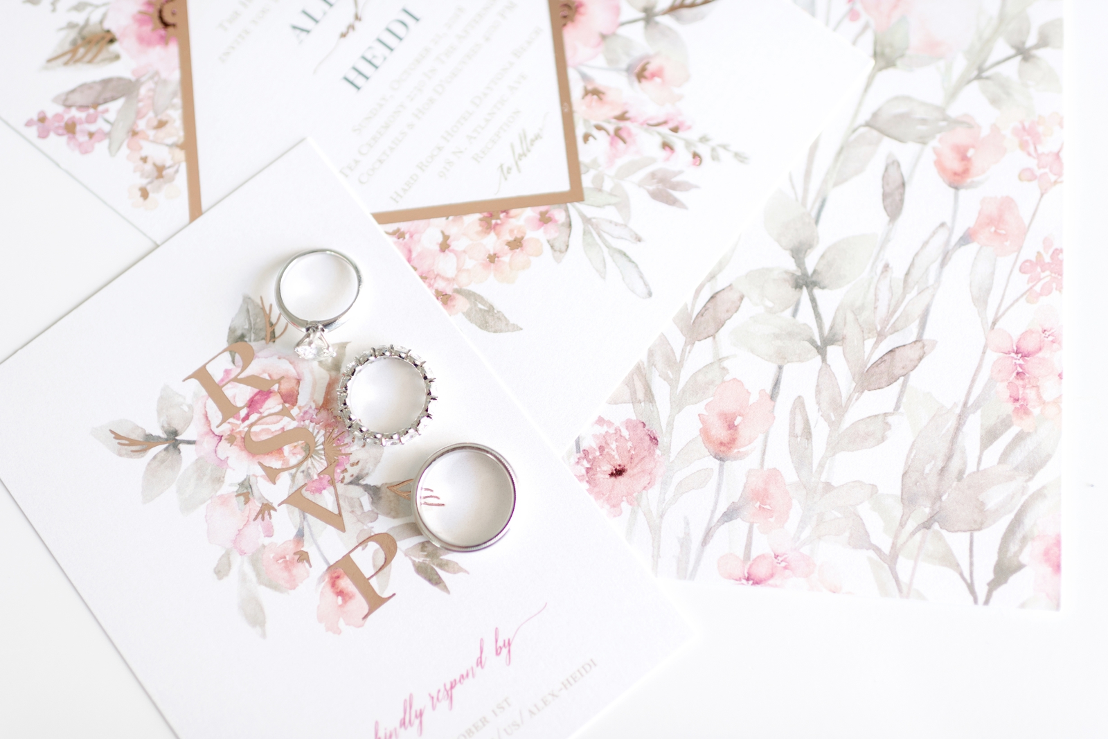 rose gold wedding invitations