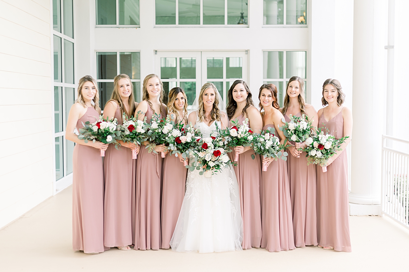 dusty pink bridesmaids dresses