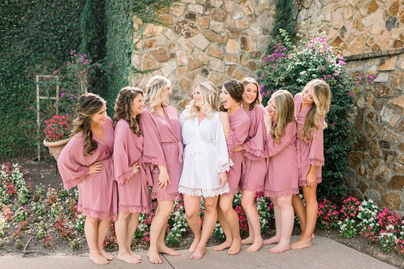 bridesmaids in robes