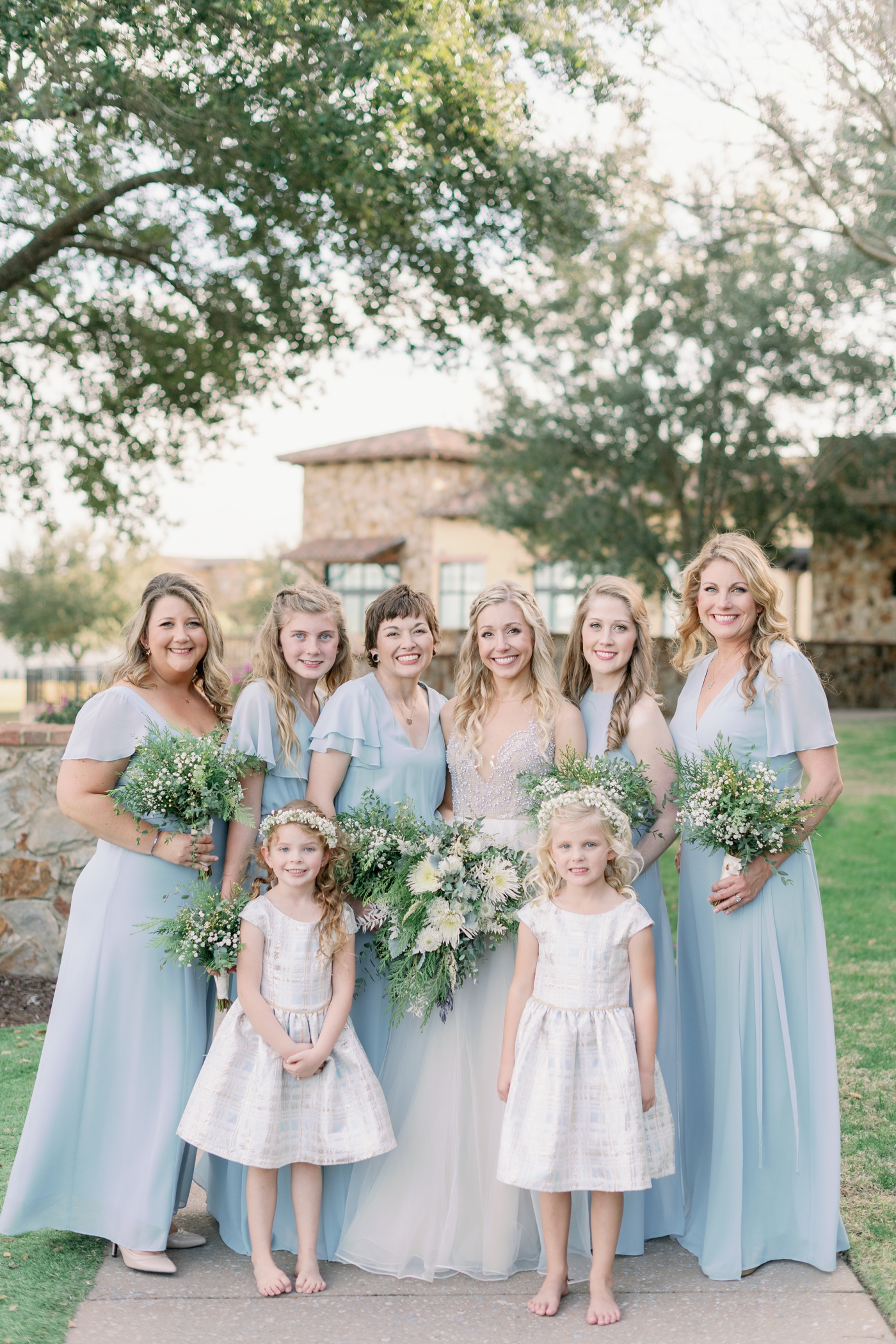 light blue bridesmaids
