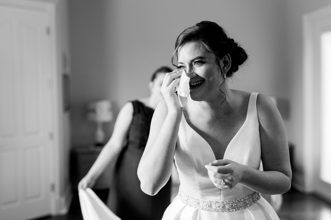 black and white bridal photography