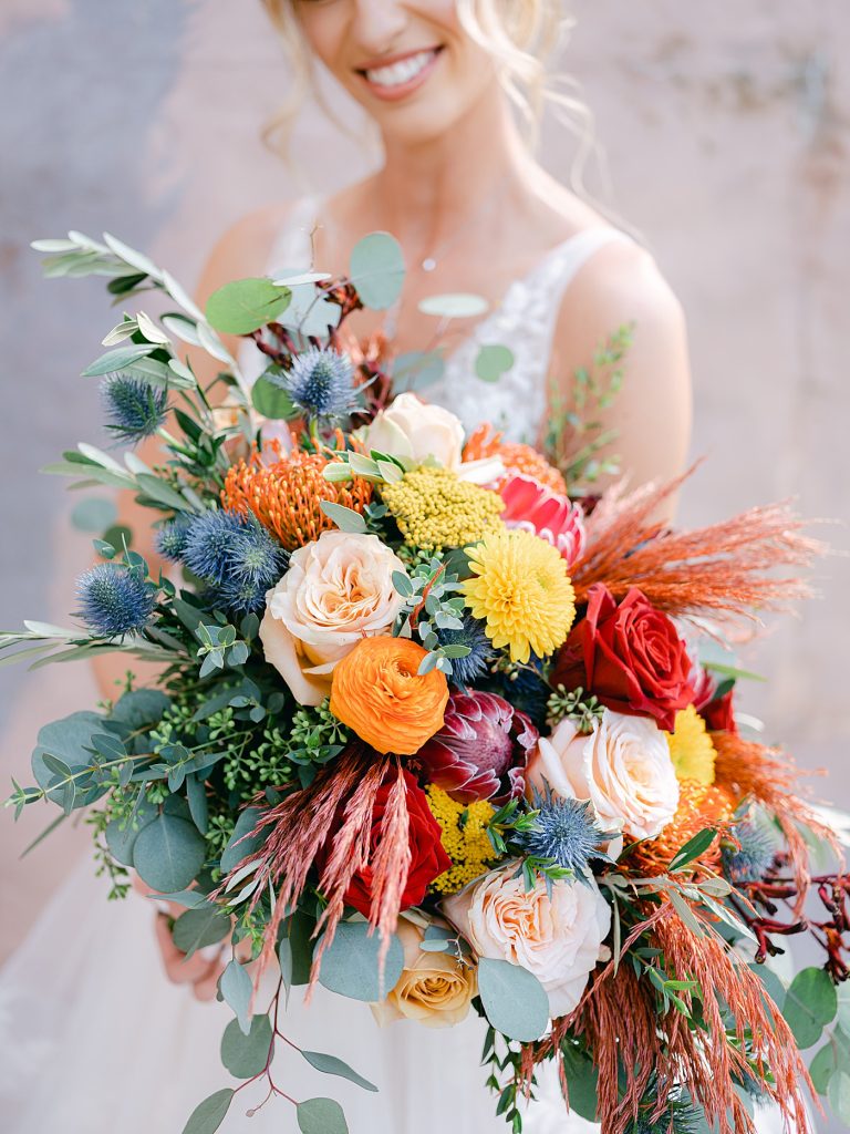 bright color wedding bouquet