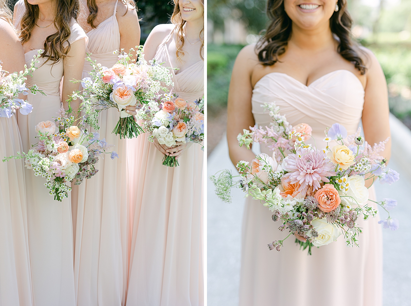pastel bridesmaid flowers