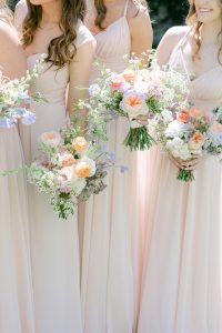 pastel bridesmaids bouquets