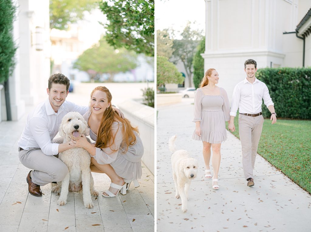 engagement session with puppy