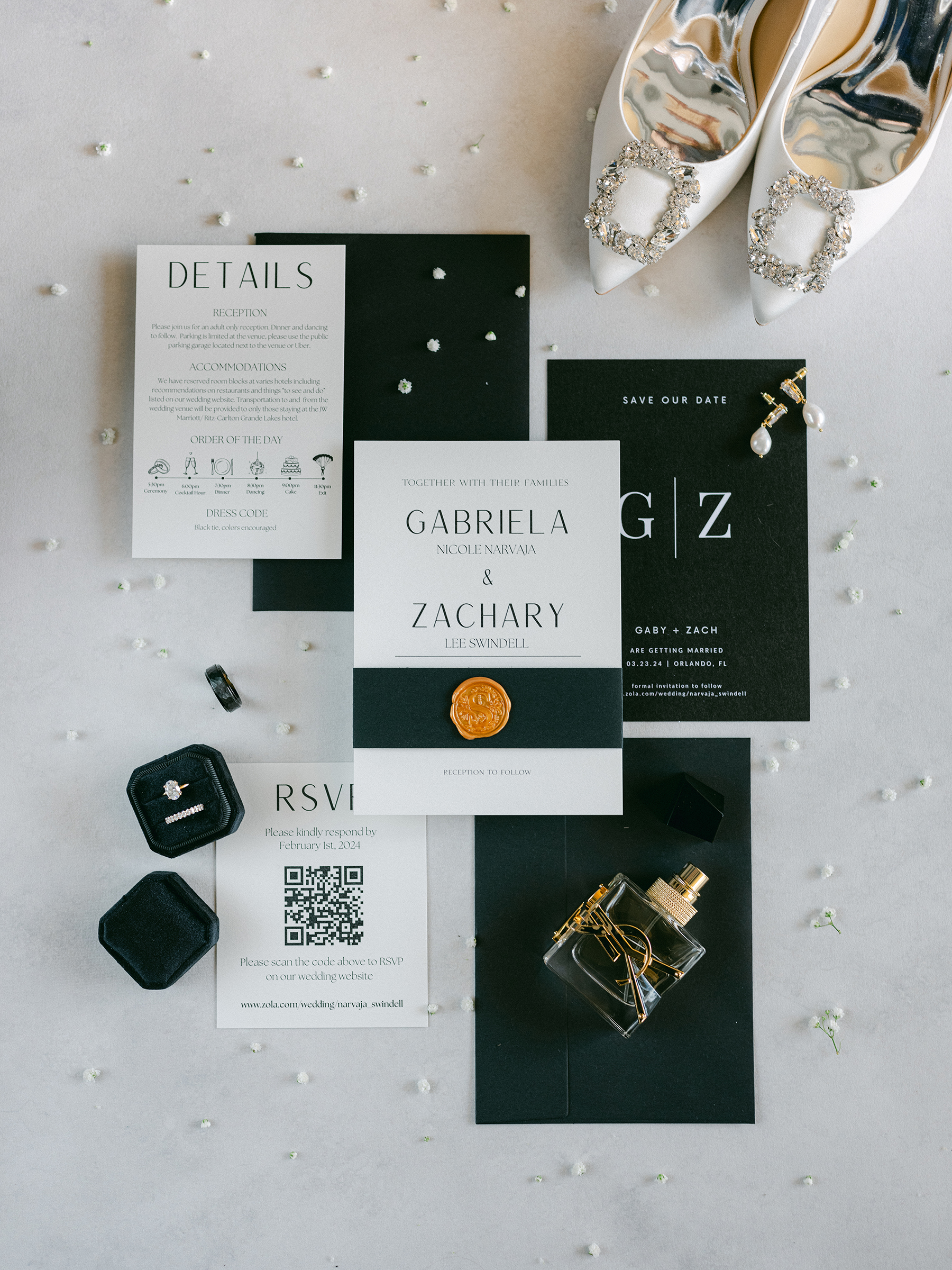 Black and white wedding invitation ideas 