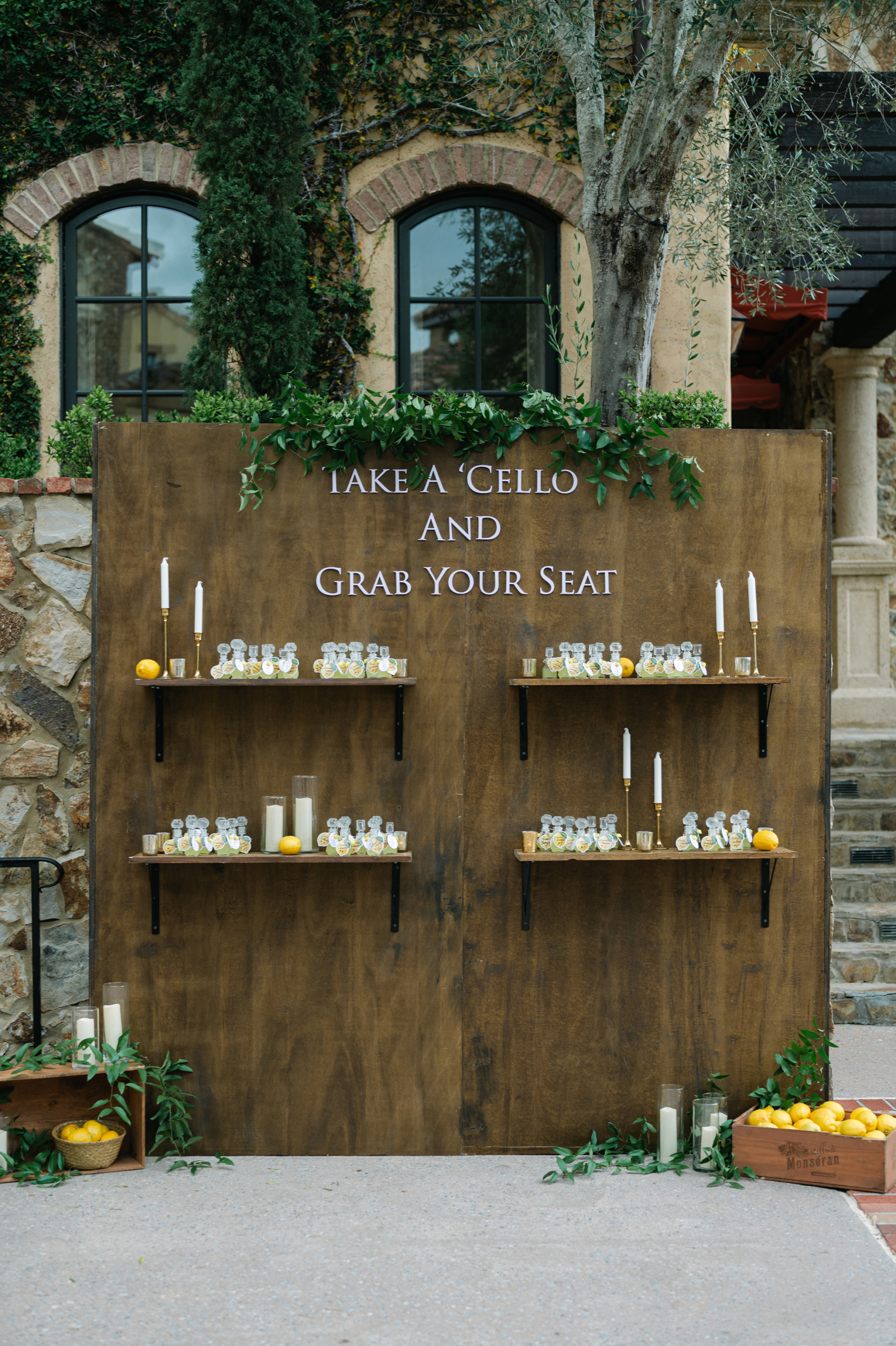 limoncello escort card display