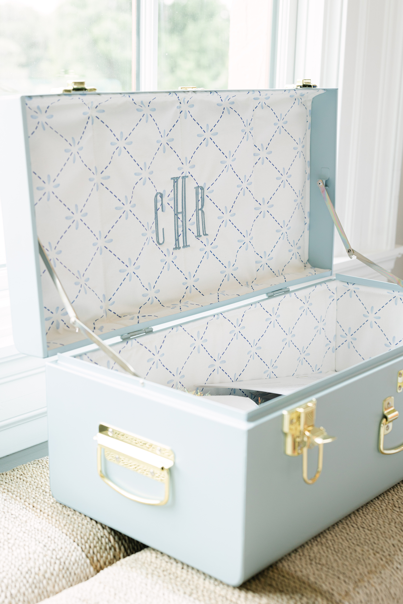 preppy wedding trunk