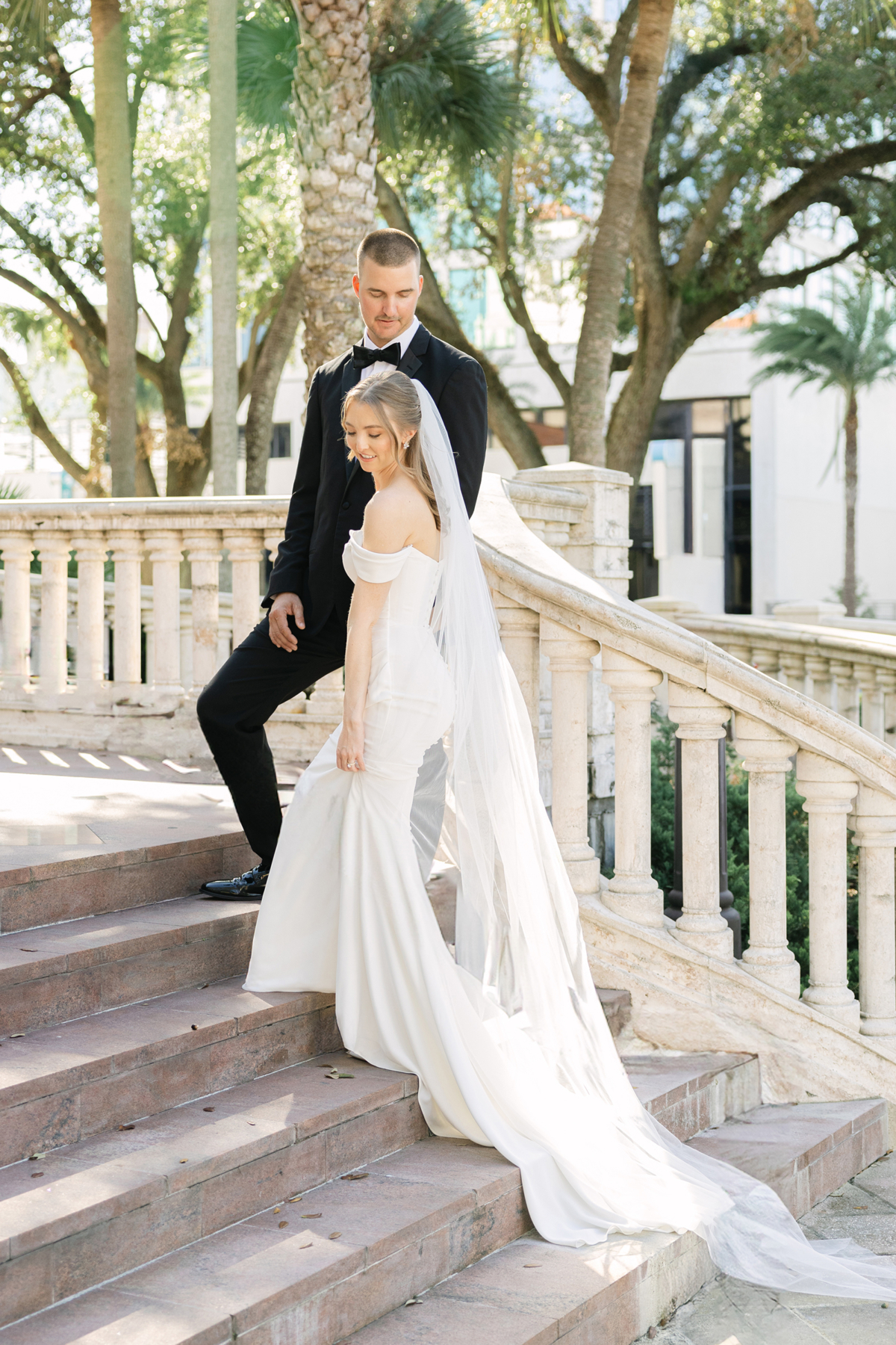 bride and groom portrait at St. James Cathedral