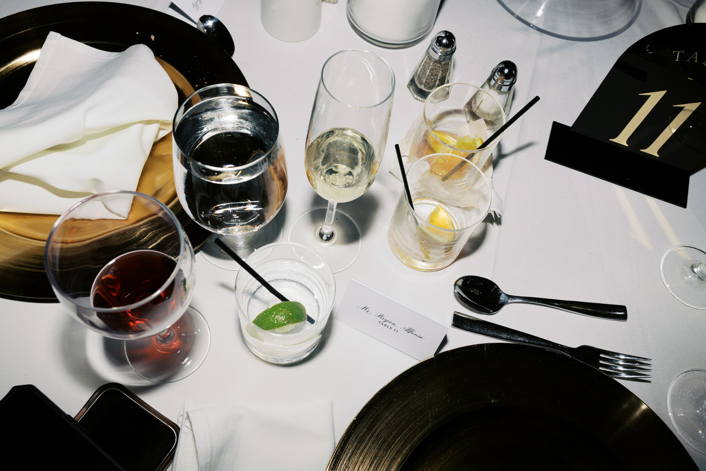 drinks at wedding reception