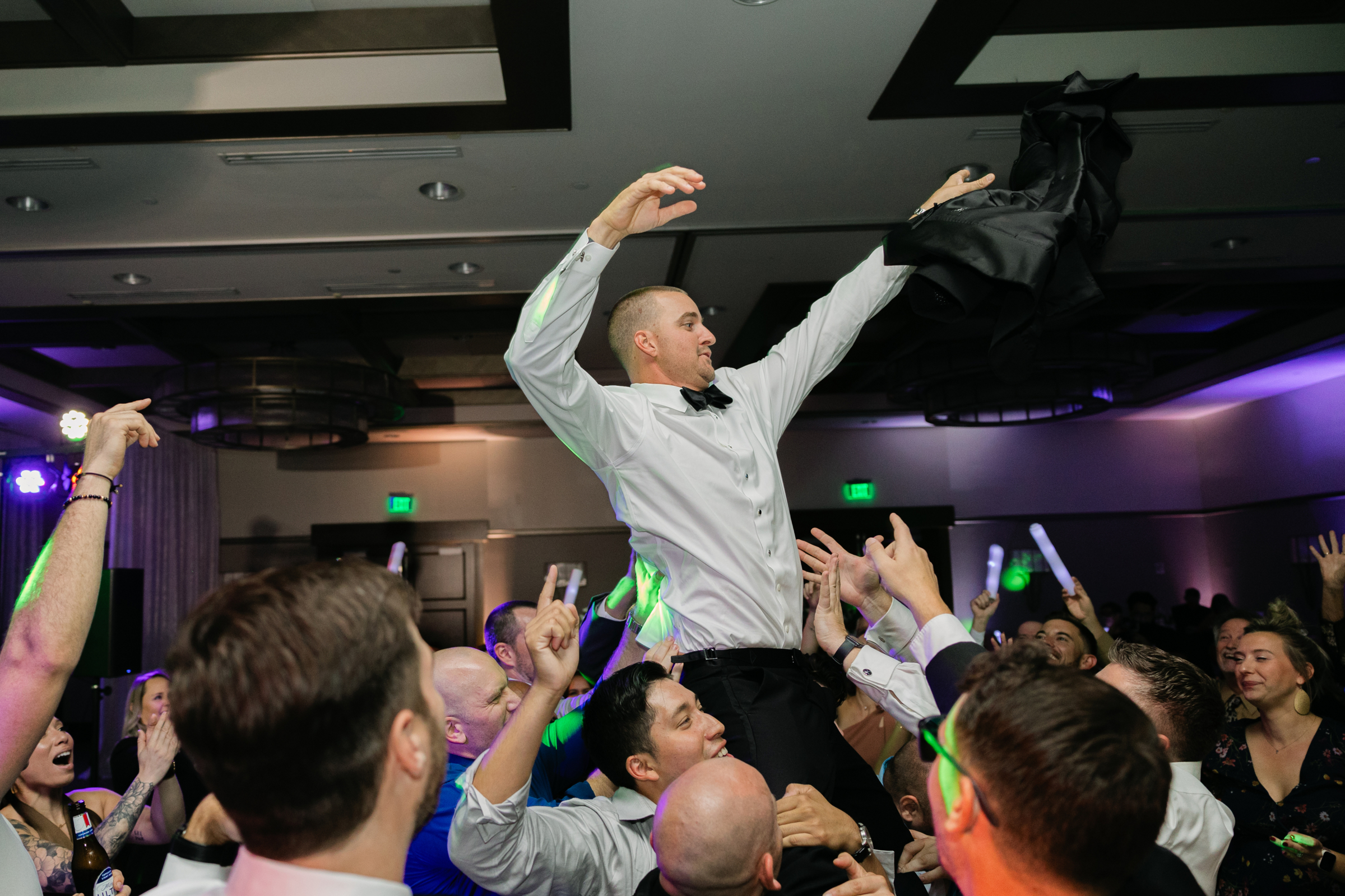 wedding guests at the reception