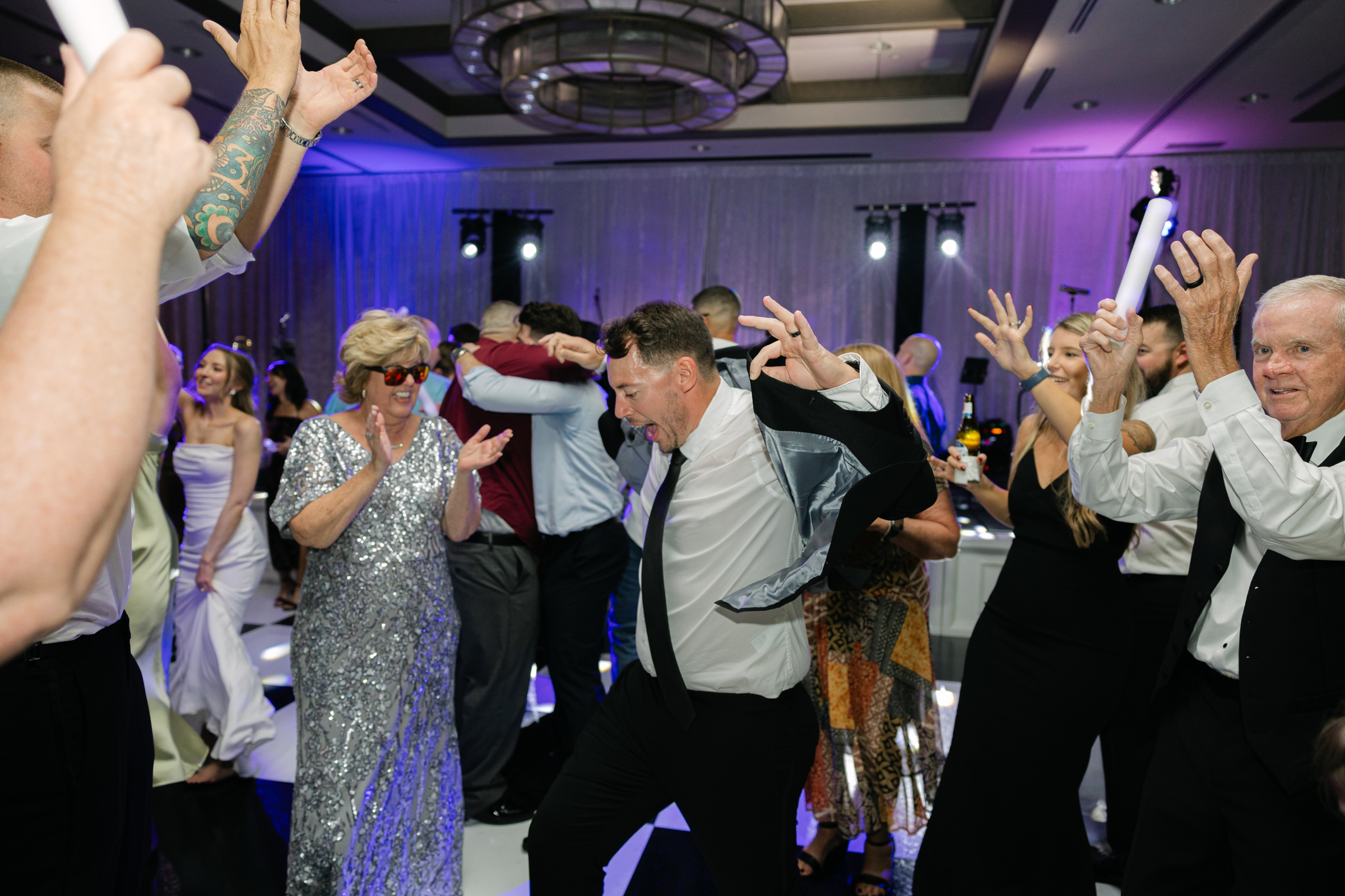 wedding guests at the reception