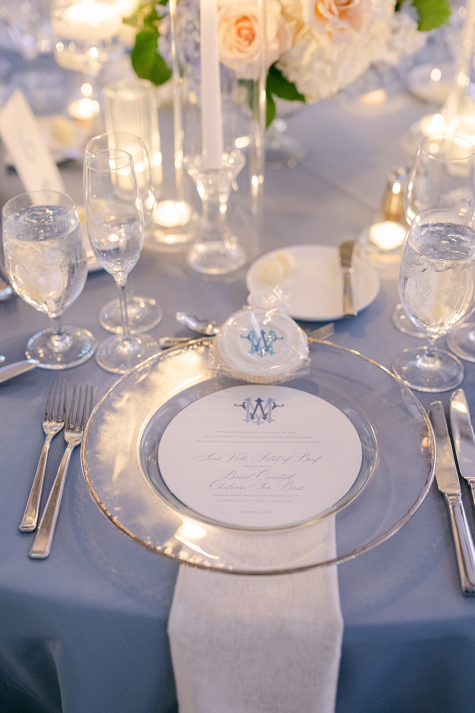 monogram wedding menu