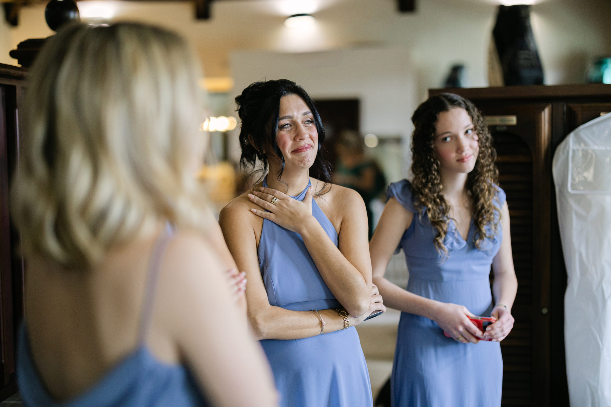 picture of bridesmaid during first look